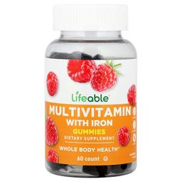 Lifeable Multivitamin With Iron Gummies Raspberry 60 Gummies