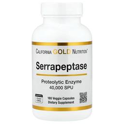 California Gold Nutrition Serrapeptase Proteolytic Enzyme 40 000 Spus 180 Veggie Capsules
