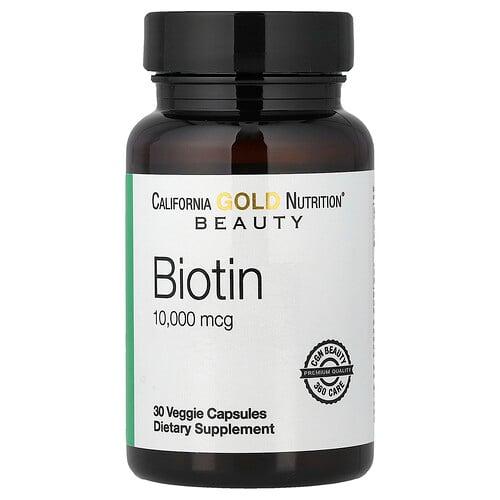 California Gold Nutrition Biotin 10 000 Mcg 30 Veggie Capsules product image
