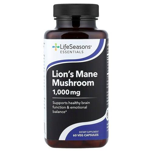 Lifeseasons Lion S Mane Mushroom 60 Veg Capsules 500 Mg Per Capsule