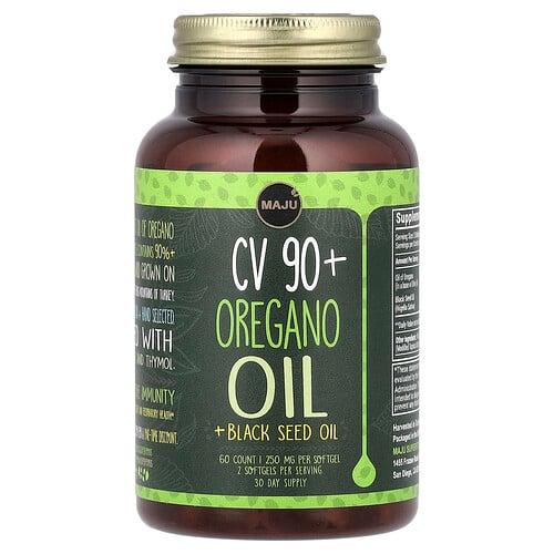 Maju Superfoods Cv 90 Oregano Oil Black Seed Oil 60 Softgels
