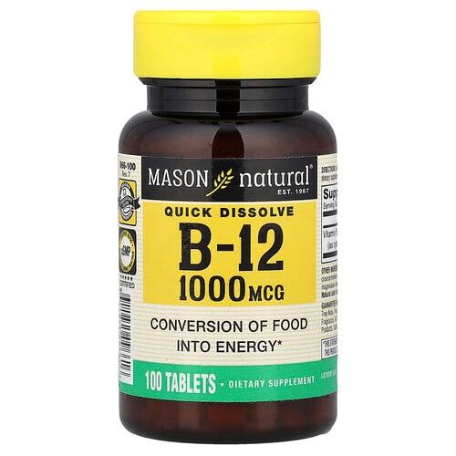 Mason Natural Quick Dissolve Vitamin B 12 1 000 Mcg 100 Tablets
