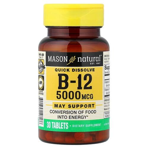 Mason Natural Quick Dissolve Vitamin B 12 5 000 Mcg 30 Tablets