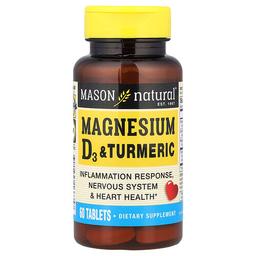 Mason Natural Magnesium Vitamin D3 Turmeric 60 Tablets
