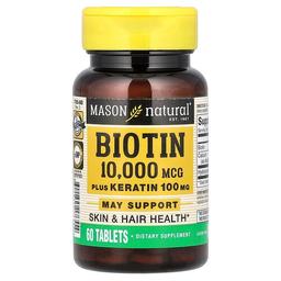 Mason Natural Biotin Plus Keratin 60 Tablets
