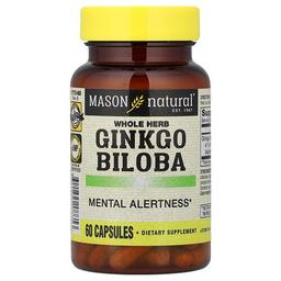Mason Natural Whole Herb Ginkgo Biloba 60 Capsules 125 Mg Per Capsule