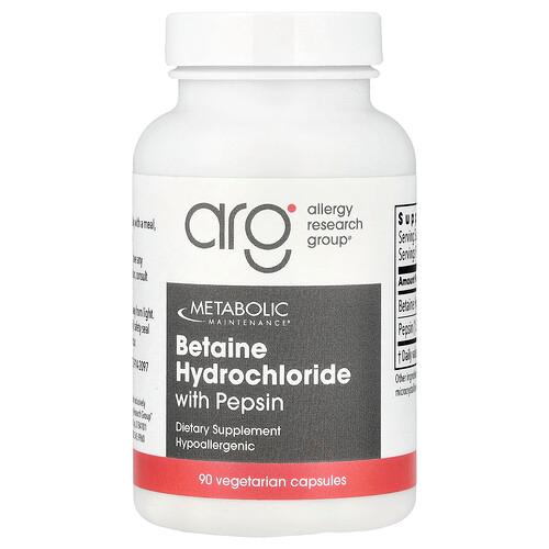 Metabolic Maintenance Betaine Hydrochloride With Pepsin 90 Vegetarian Capsules