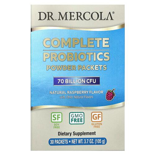 Dr Mercola Complete Probiotics Powder Packets Natural Raspberry 70 Billion Cfu 30 Packets 0 12 Oz 3 5 G Each