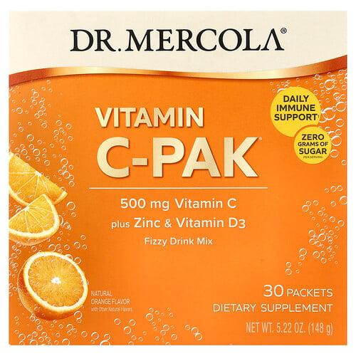 Dr Mercola Vitamin C Pak Natural Orange 30 Packets 0 17 Oz 4 93 G Each
