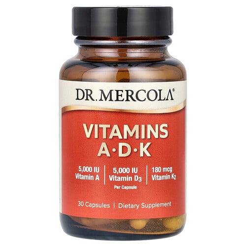 Dr Mercola Vitamins A D K 30 Capsules product image