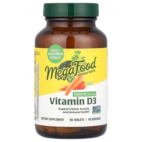 Megafood Vitamin D3 25 Mcg 1 000 Iu 60 Tablets