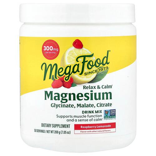 Megafood Relax Calm Magnesium Drink Mix Raspberry Lemonade 7 05 Oz 200 G product image