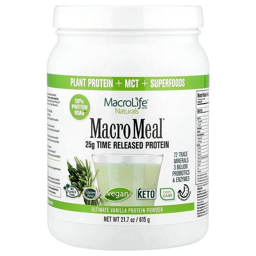 Macrolife Naturals Macro Meal Ultimate Protein Powder Vanilla 21 7 Oz 615 G