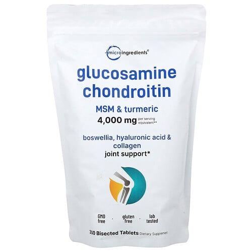 Micro Ingredients Glucosamine Chondroitin Msm Turmeric 300 Bisected Tablets