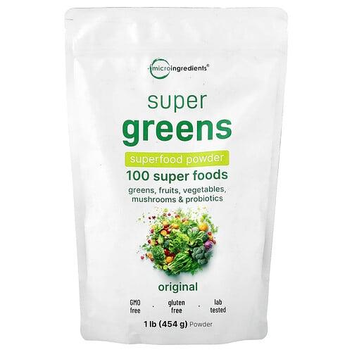 Micro Ingredients Super Greens Superfood Powder Original 1 Lb 454 G