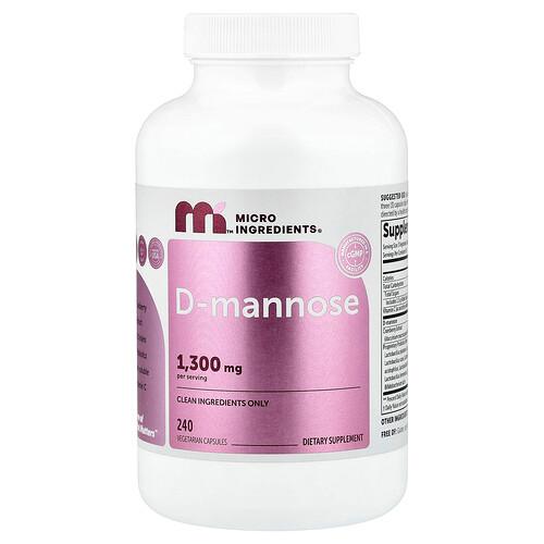 Micro Ingredients D Mannose 240 Vegetarian Capsules