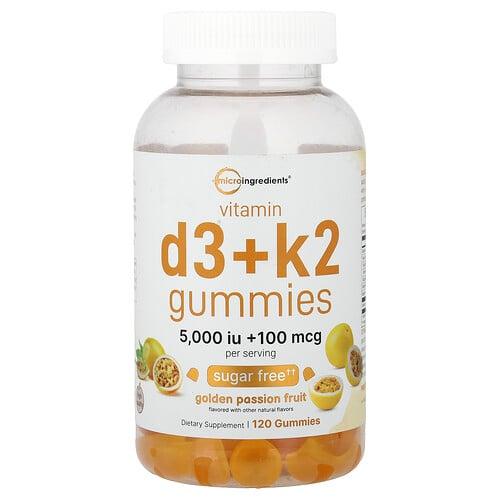 Micro Ingredients Vitamin D3 K2 Gummies Golden Passionfruit 120 Gummies