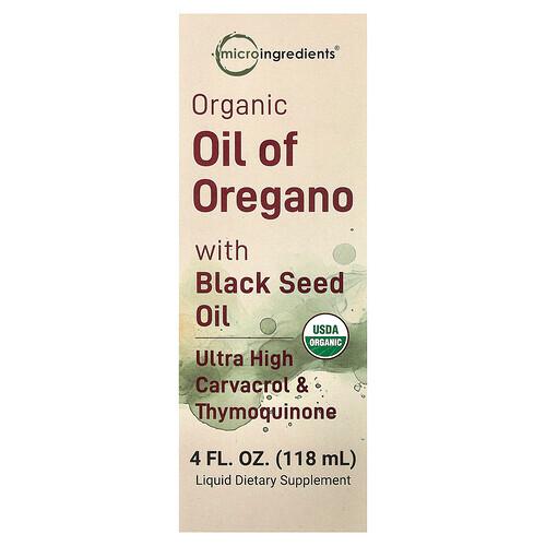 Micro Ingredients Organic Oil Of Oregano With Black Seed Oil 4 Fl Oz 118 Ml