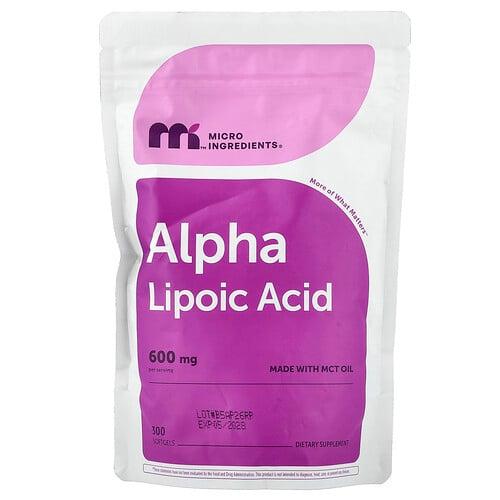 Micro Ingredients Alpha Lipoic Acid 300 Softgels 200 Mg Per Softgel