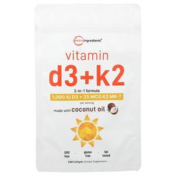 Micro Ingredients Vitamin D3 K2 240 Softgels