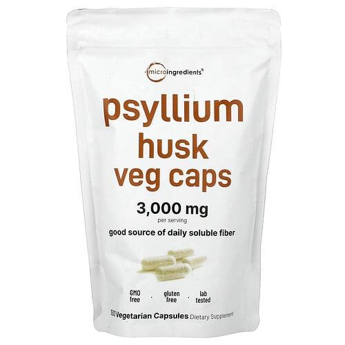 Micro Ingredients Psyllium Husk Veg Caps 500 Vegetarian Capsules 500 Mg Per Capsule product image