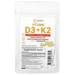 Micro Ingredients Vitamin D3 K2 300 Softgels