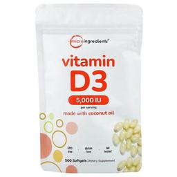 Micro Ingredients Vitamin D3 5 000 Iu 500 Softgels