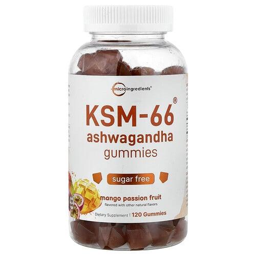 Micro Ingredients Ksm 66 Ashwagandha Gummies Mango Passion Fruit 120 Gummies