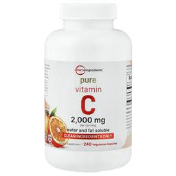 Micro Ingredients Pure Vitamin C 240 Vegetarian Capsules 666 66 Mg Per Capsule