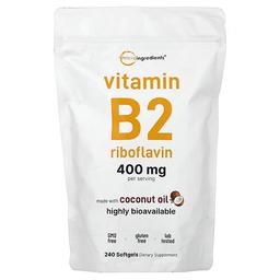 Micro Ingredients Vitamin B2 Riboflavin 240 Softgels 200 Mg Per Softgel