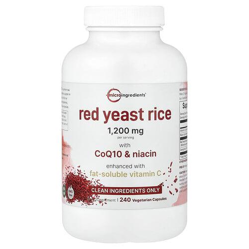 Micro Ingredients Red Yeast Rice With Coq10 Niacin 240 Vegetarian Capsules