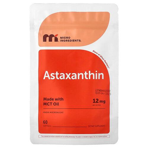 Micro Ingredients Astaxanthin 12 Mg 60 Softgels