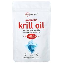 Micro Ingredients Antarctic Krill Oil 150 Softgels 500 Mg Per Softgel