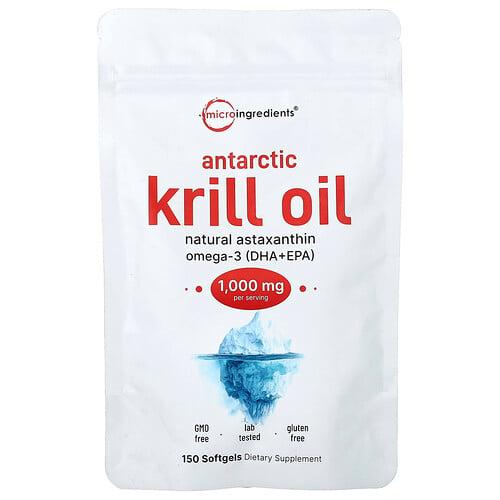 Micro Ingredients Antarctic Krill Oil 150 Softgels 500 Mg Per Softgel