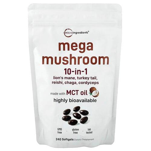 Micro Ingredients Mega Mushroom 10 In 1 240 Softgels