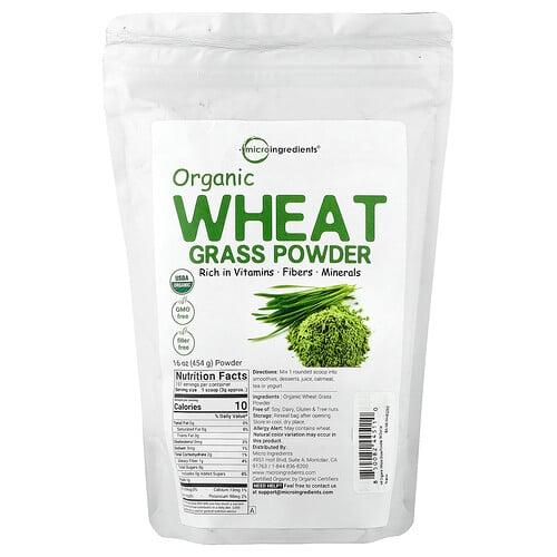 Micro Ingredients Organic Wheat Grass Powder 16 Oz 454 G
