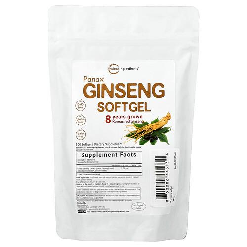 Micro Ingredients Panax Ginseng Softgel 300 Softgels 750 Mg Per Softgel product image