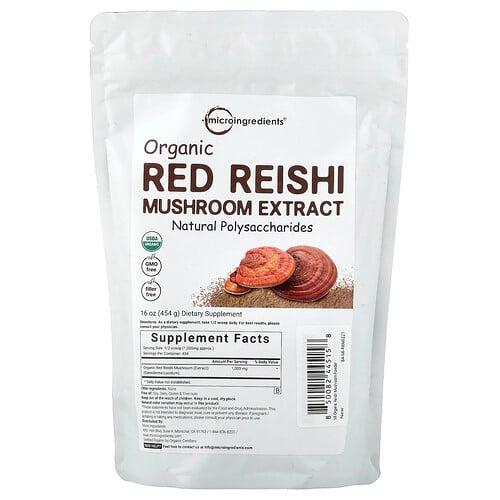 Micro Ingredients Organic Red Reishi Mushroom Extract 16 Oz 454 G