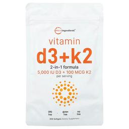 Micro Ingredients Vitamin D3 K2 300 Softgels