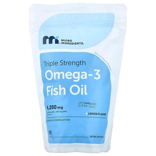 Micro Ingredients Omega 3 Fish Oil Lemon 240 Softgels product image
