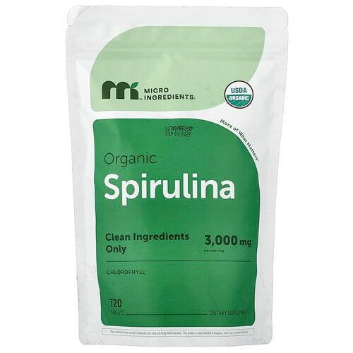 Micro Ingredients Organic Spirulina 720 Tablets 500 Mg Per Tablet