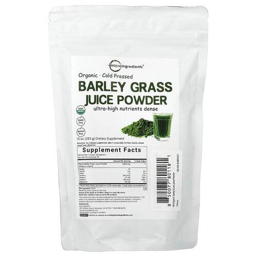 Micro Ingredients Organic Barley Grass Juice Powder 10 Oz 283 G