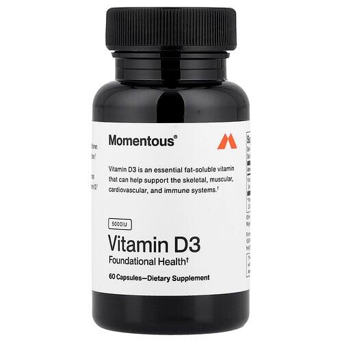 Momentous Vitamin D3 125 Mg 5 000 Iu 60 Capsules