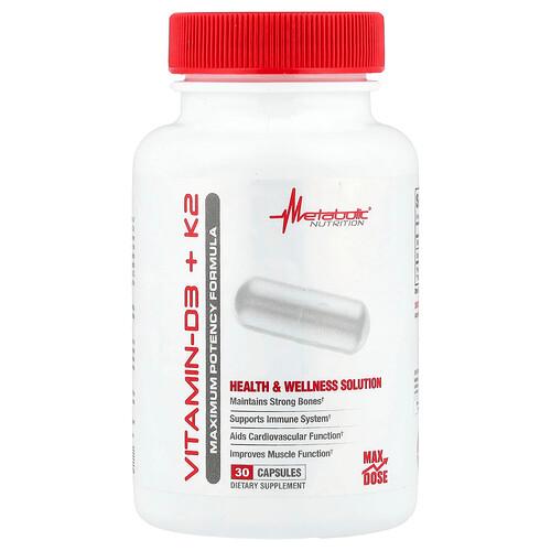 Metabolic Nutrition Vitamin D3 K2 30 Capsules