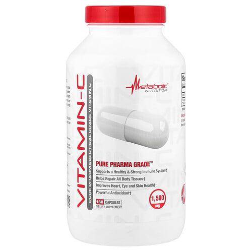 Metabolic Nutrition Vitamin C 180 Capsules 750 Mg Per Capsule