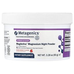 Metagenics Magactive Magnesium Night Powder Mixed Berry 3 28 Oz 93 G