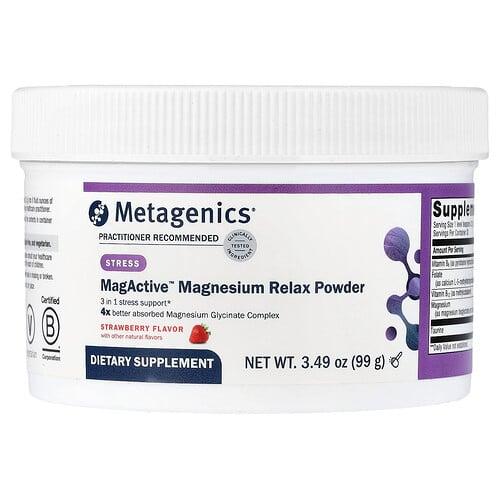 Metagenics Magactive Magnesium Relax Powder Strawberry 3 49 Oz 99 G