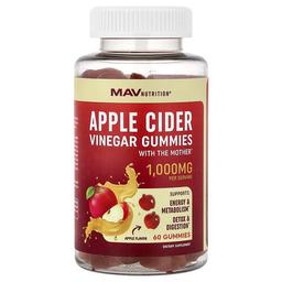 Mav Nutrition Apple Cider Vinegar Gummies With The Mother Apple 60 Gummies