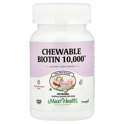 Maxi Health Chewable Biotin 10 000 Natural Strawberry 10 000 Mcg 100 Chewies product image