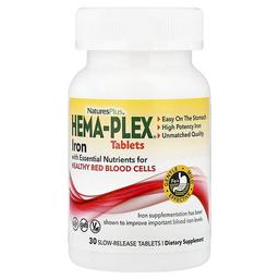 Naturesplus Hema Plex Iron With Essential Nutrients For Healthy Red Blood Cells 30 Slow Release Tablets